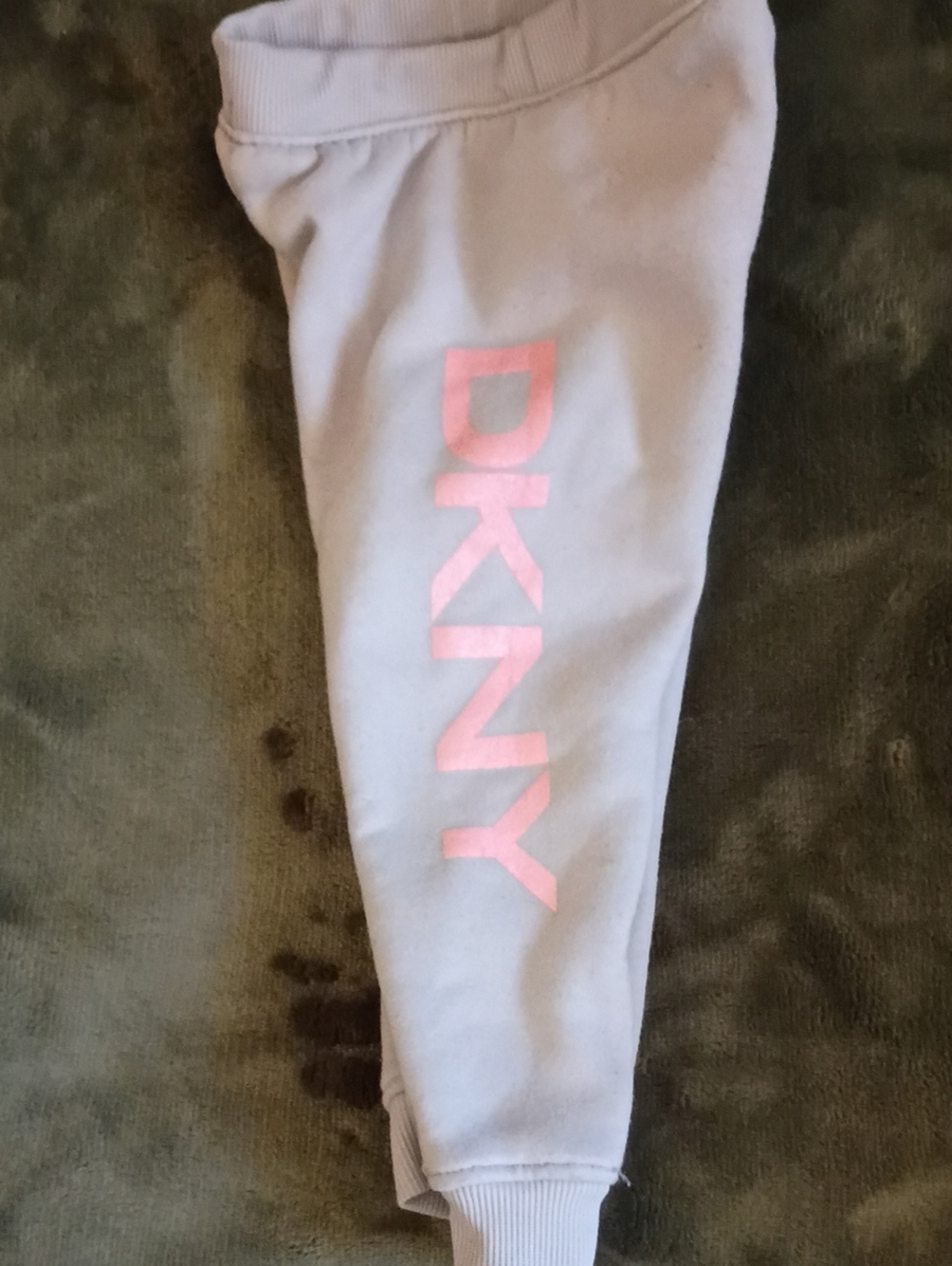 A247 DKNY Light Gray Kids Joggers with Pink Logo